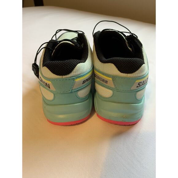 Women’s Salomon Speedcross Trail Running Shoes Size 4 Blue Pink Grippy - Picture 3 of 7